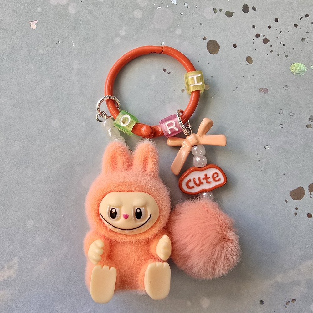 Orange and Pink Stuffed Bunny Toy